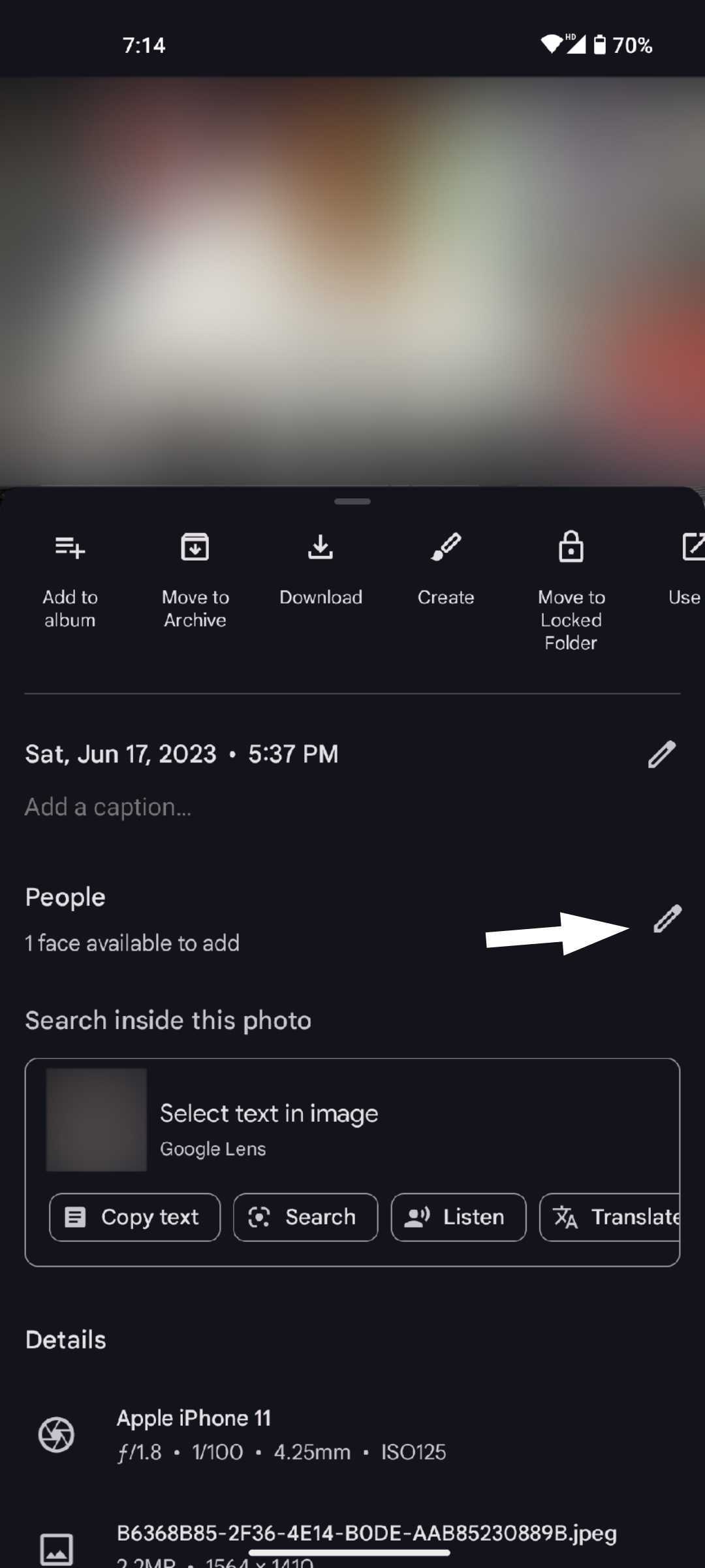 Google Photos People option