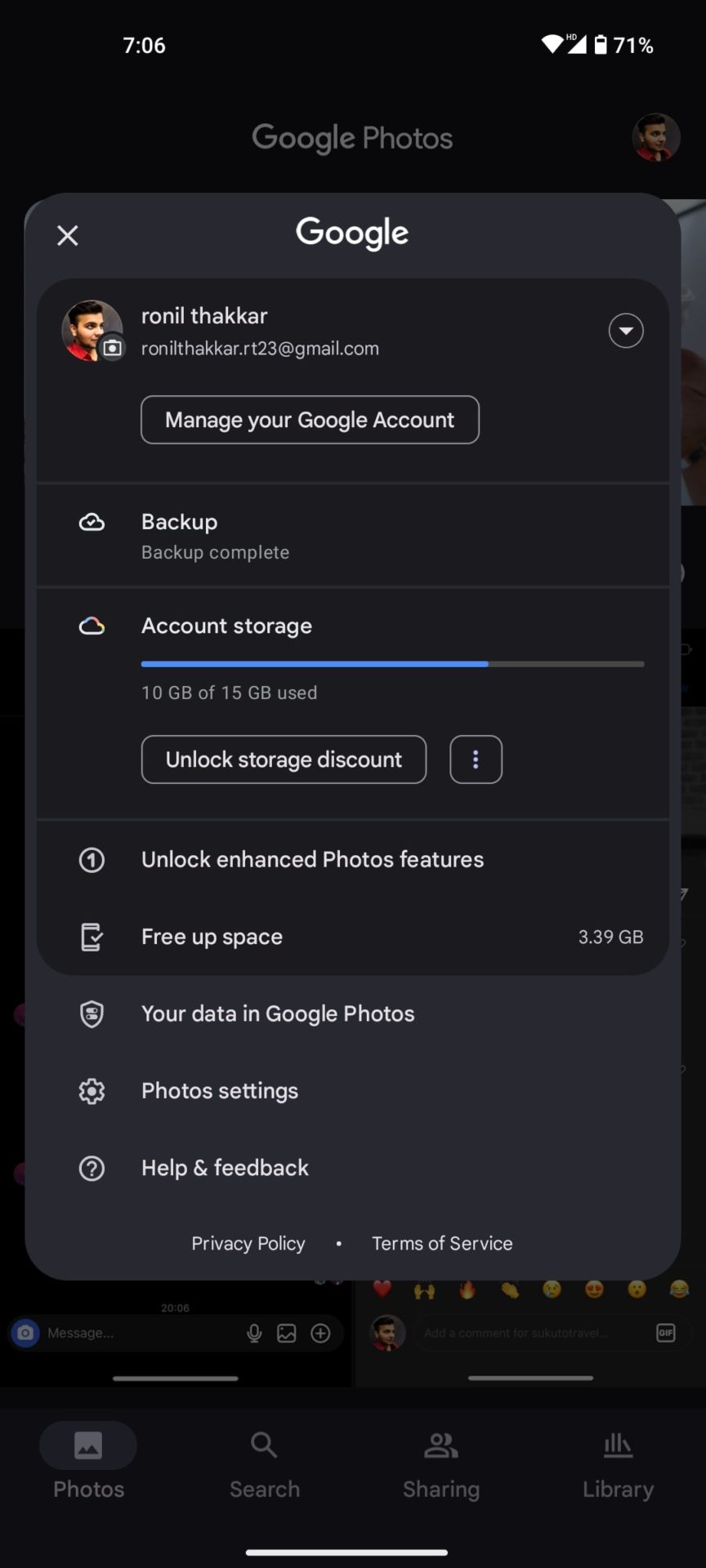 Google Photos Photos settings