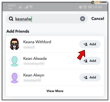 Snapchat add friend button