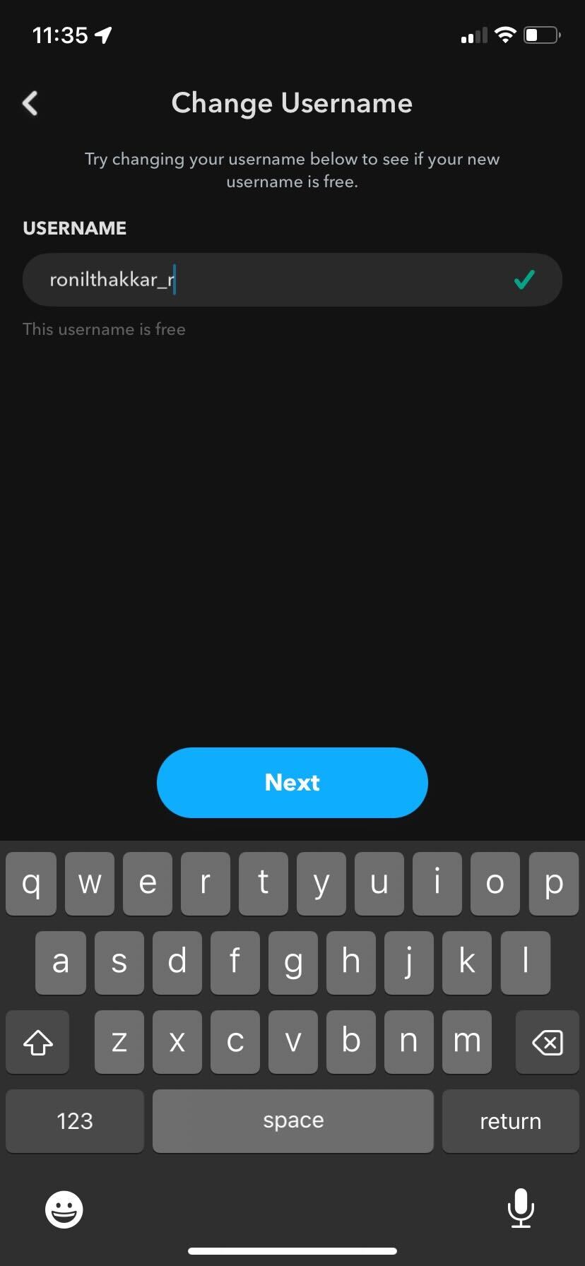 Snapchat change username