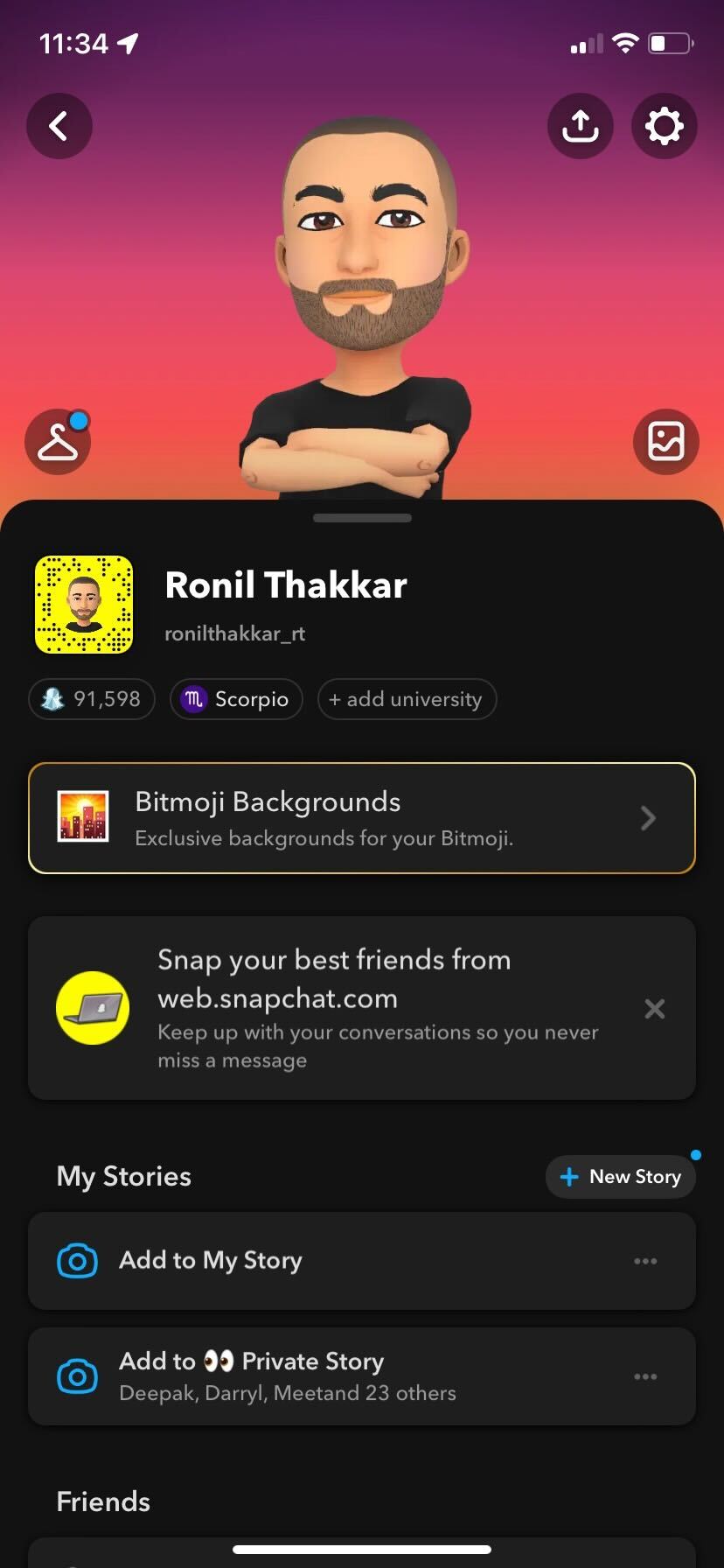 Snapchat profile
