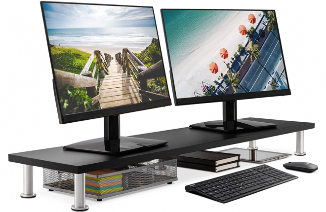 The Office Oasis Dual Computer Monitor Stand