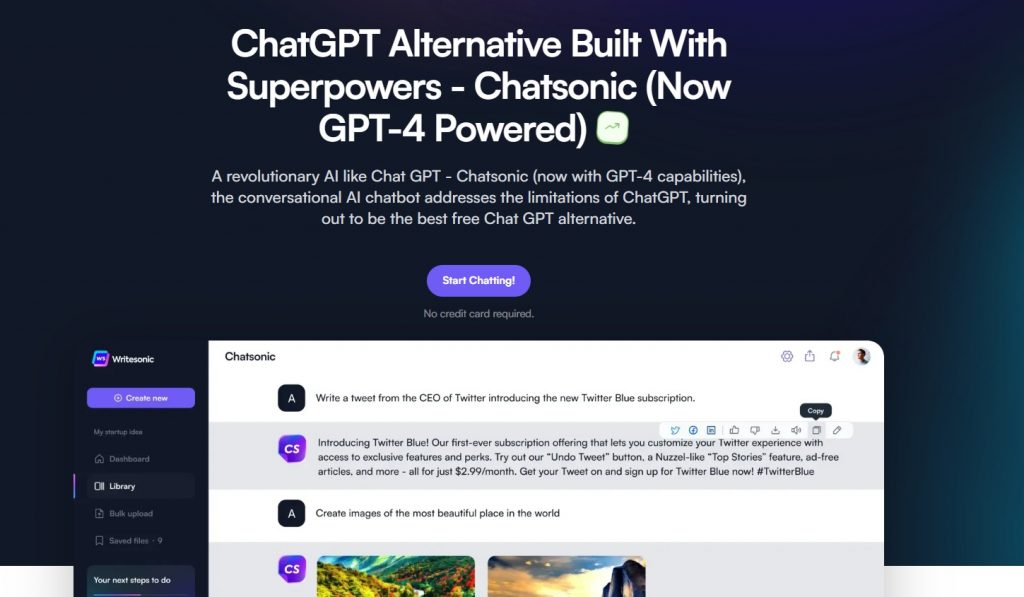 Chatsonic is powered by GPT-4