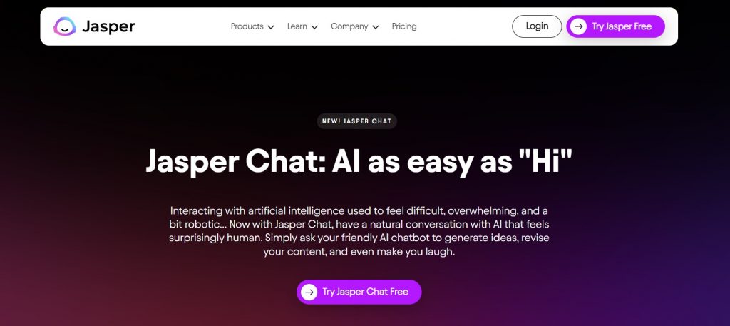 Jasper Chat is the best AI tool for businesses.