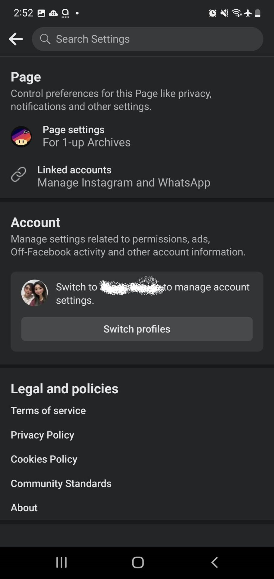Selecting Instagram for account link