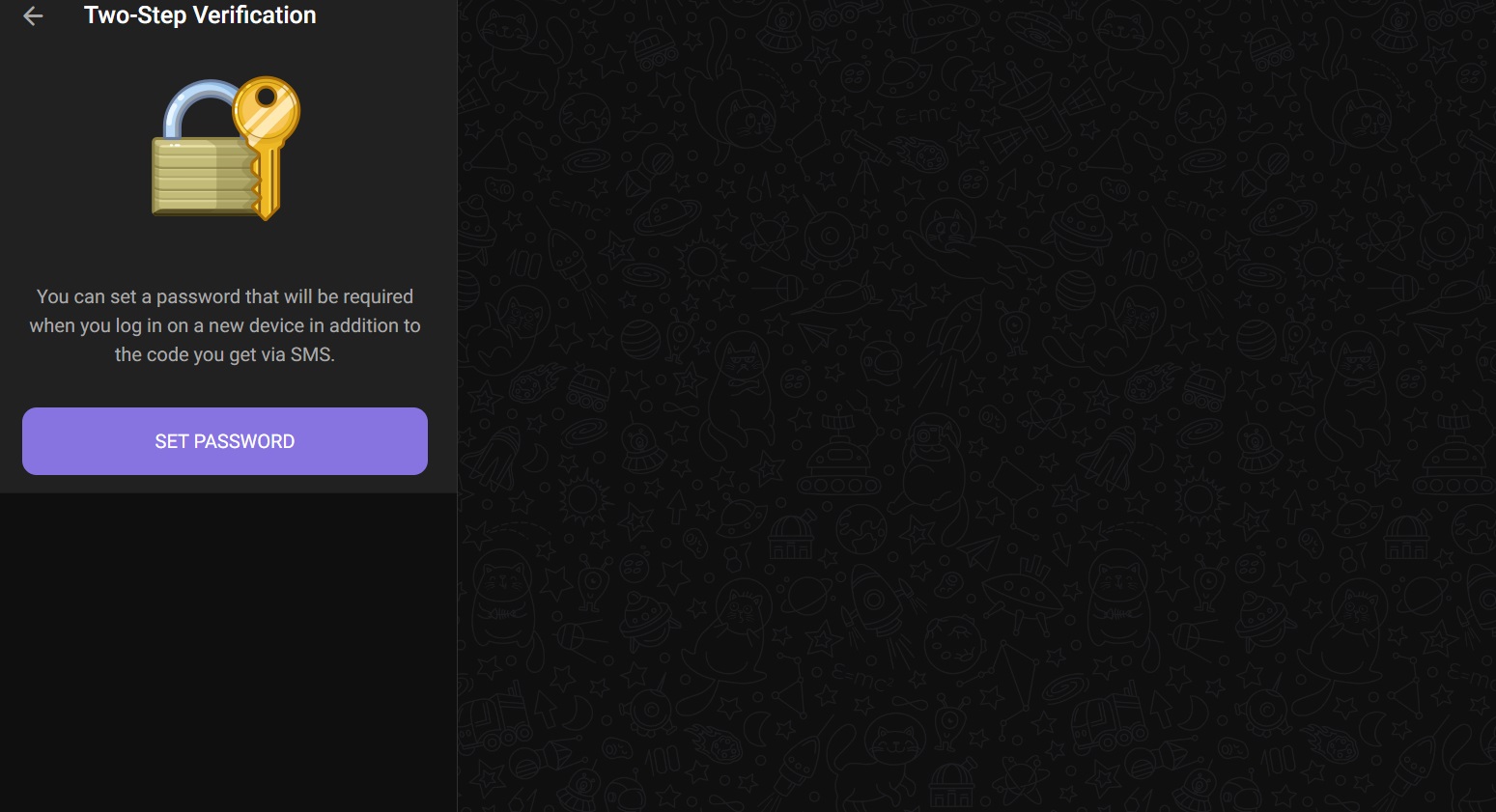 Setting a new 2FA password on Telegram