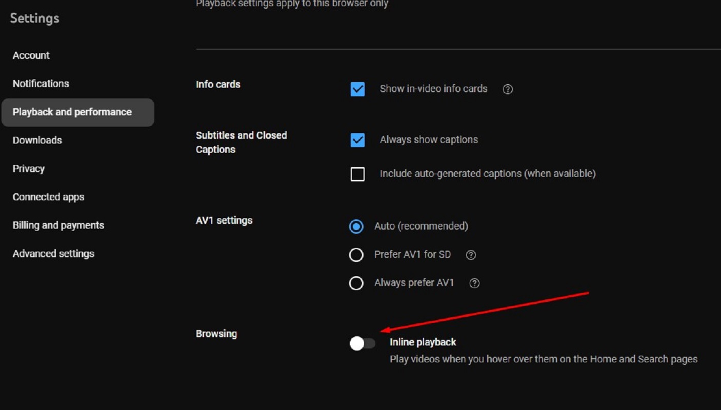 Youtube website - showing the autoplay toggle button