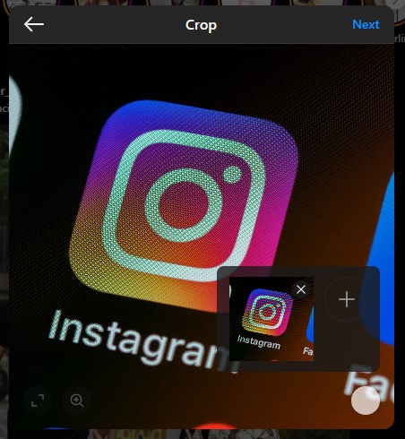 Instagram Reel showing thumbnail