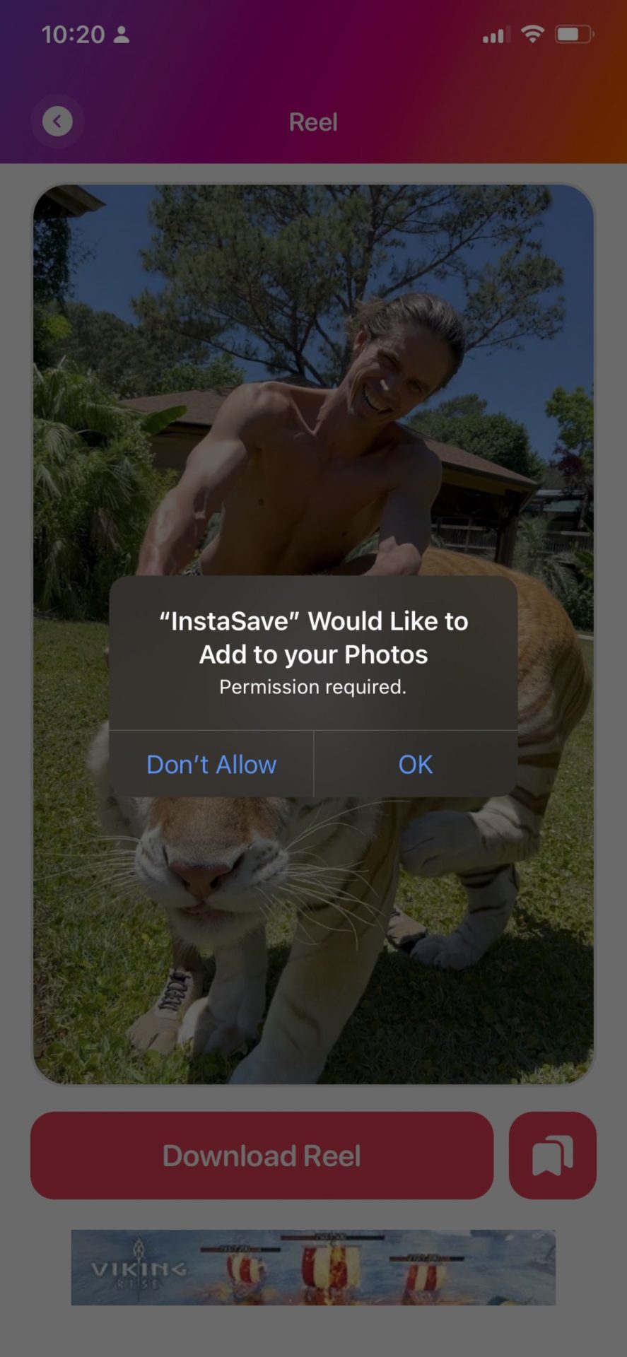 Instasave download permission