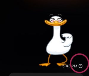 Telegram - showing clock symbol