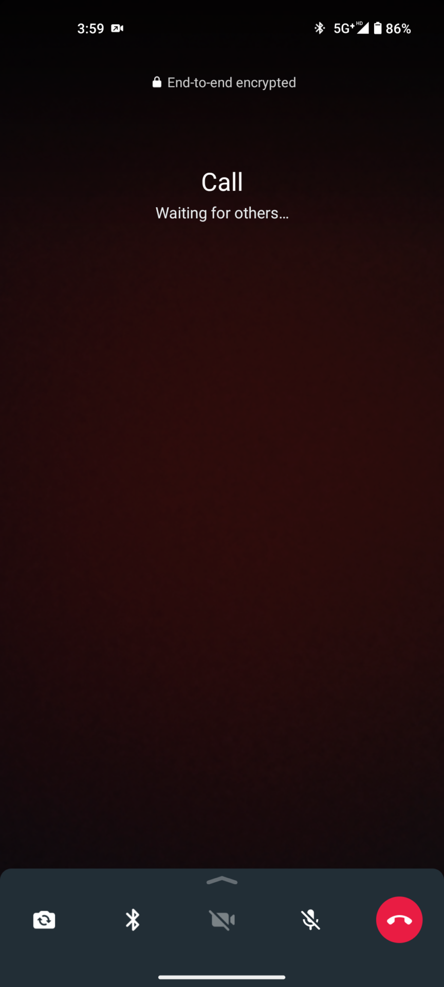 Screenshot of WhatsApp group video call on Android