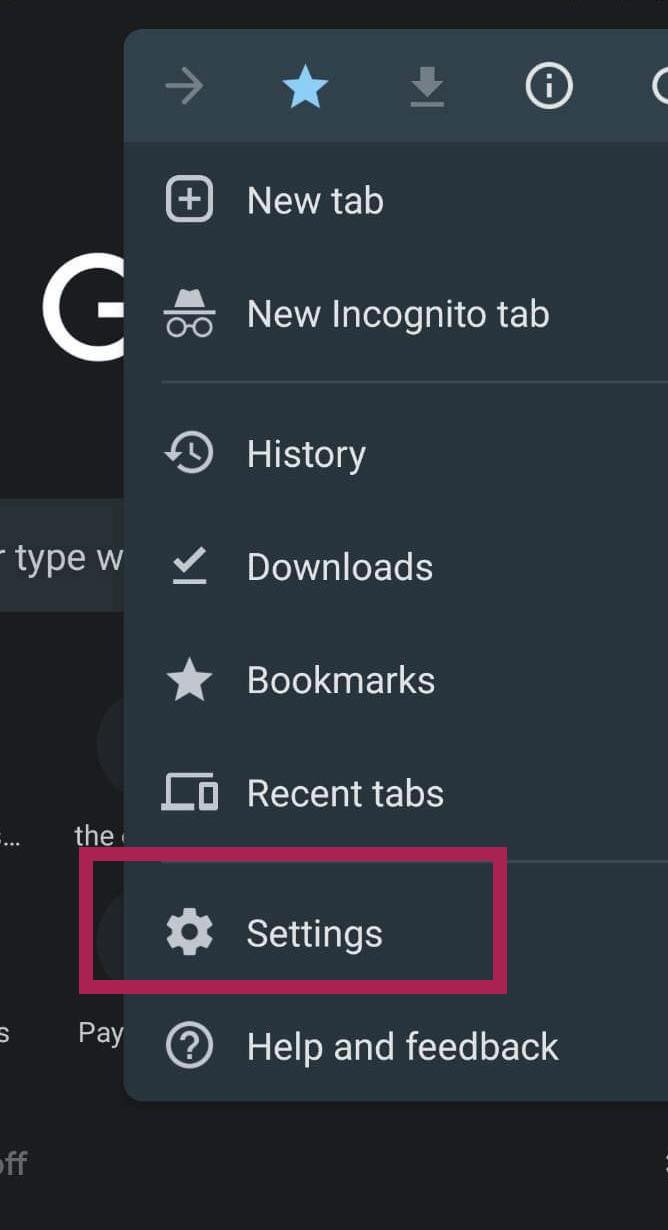 Google chrome - showing settings button
