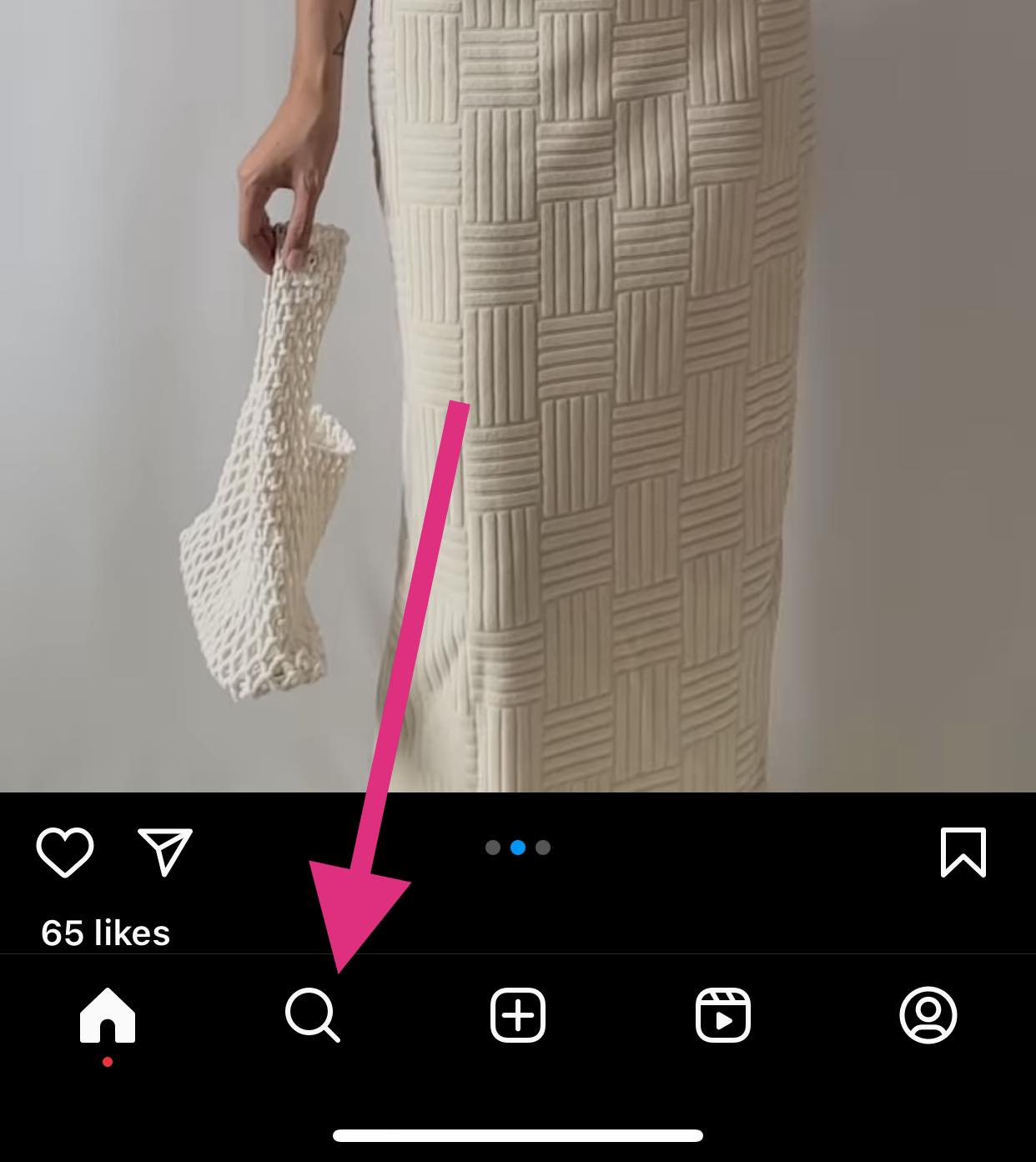 Instagram - showing search icon