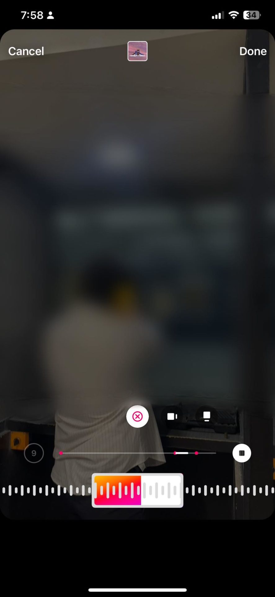 Editing music to Instagram story