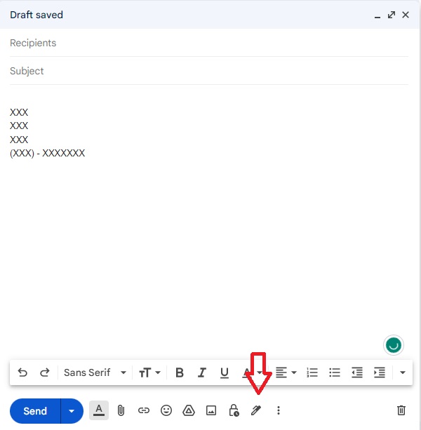 Adding signature to email in Gmail