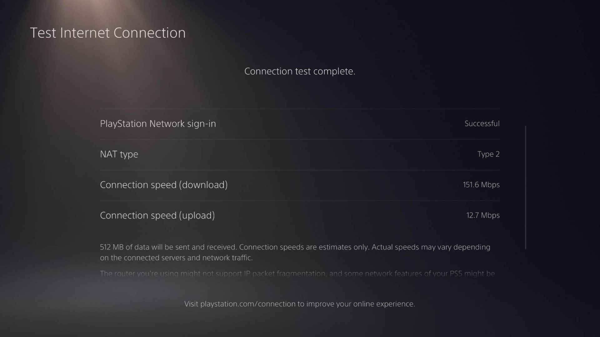 PS5 network settings