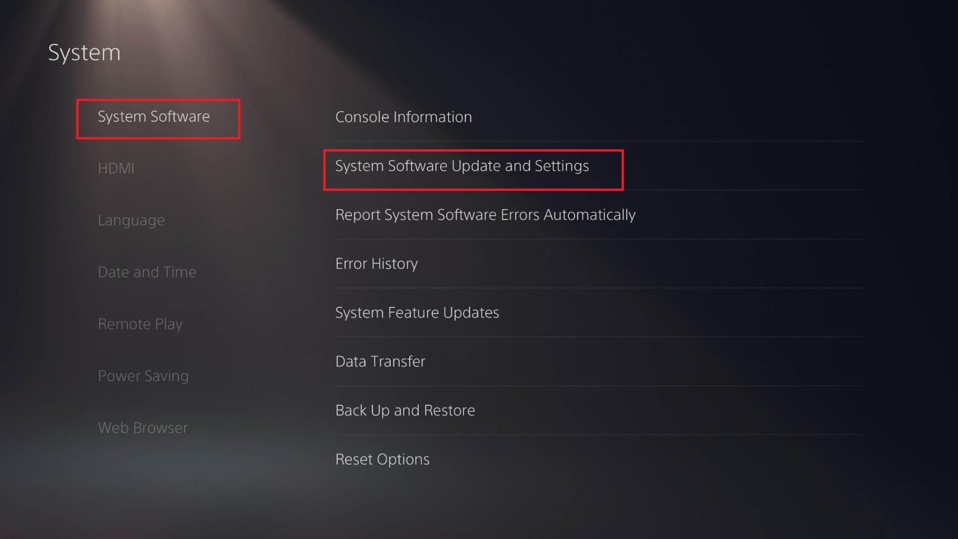 PS5 System Software Settings