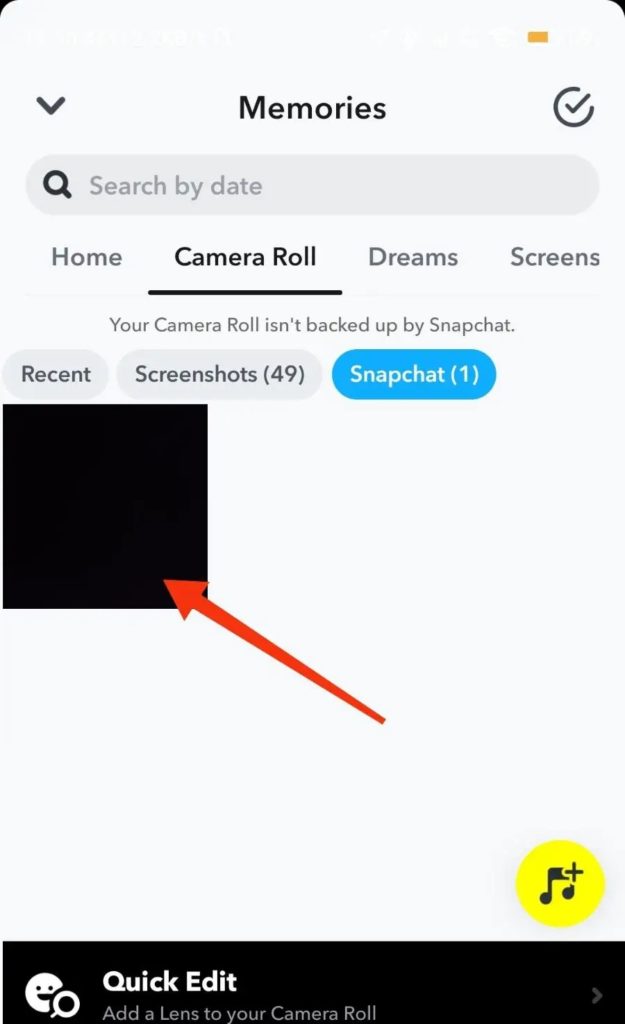 Snap Will Get Saved In Your Devices Viewed From The Memories