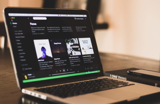 Spotify on laptop