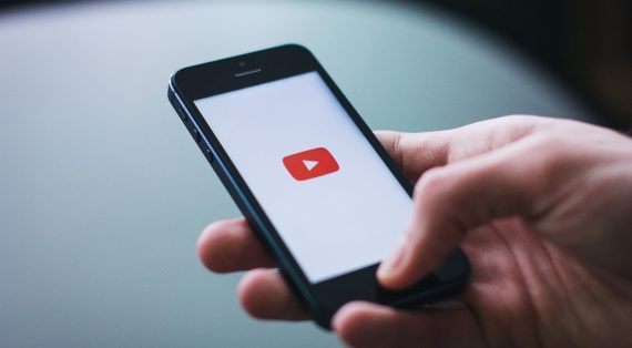 YouTube running on smartphone