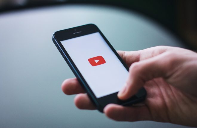 YouTube running on smartphone