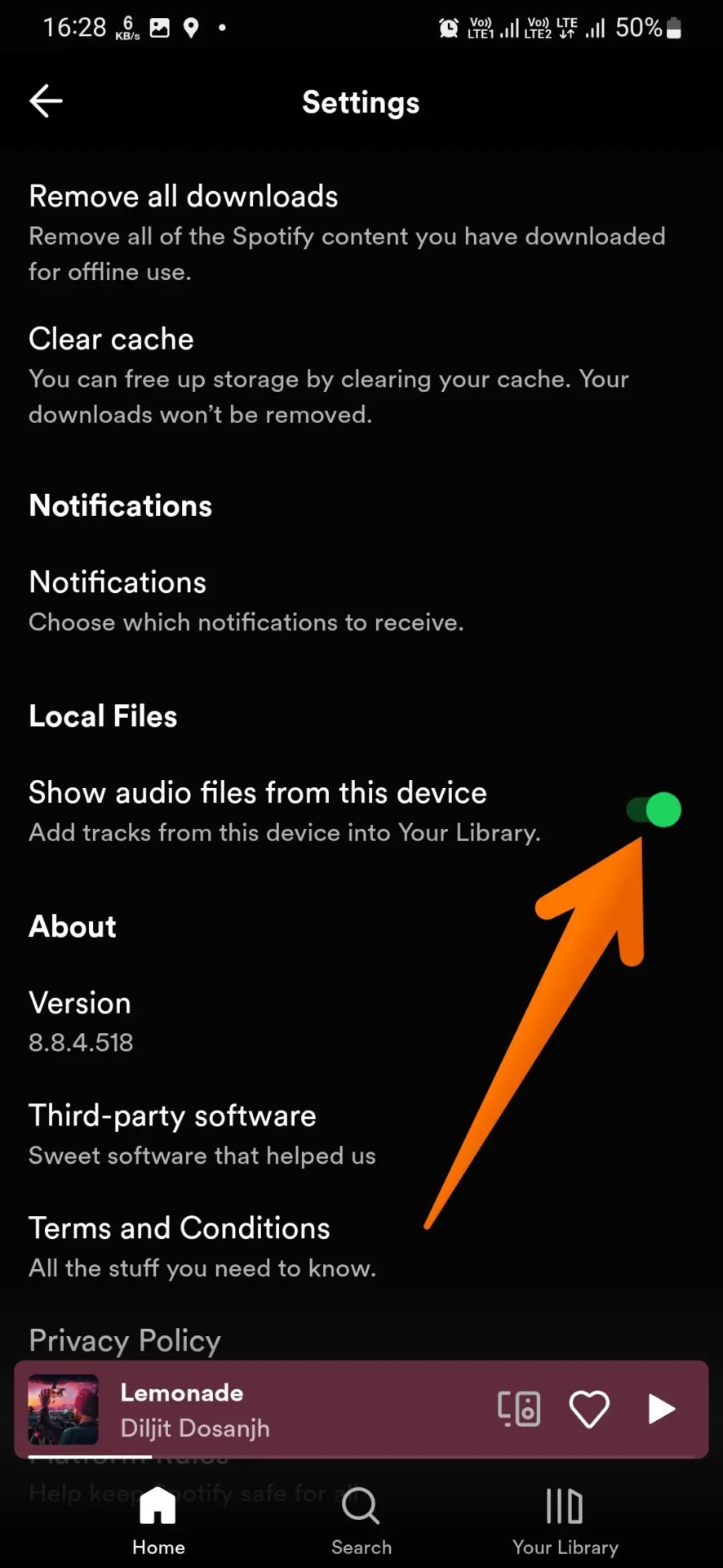 Add Local Files in Spotify Android