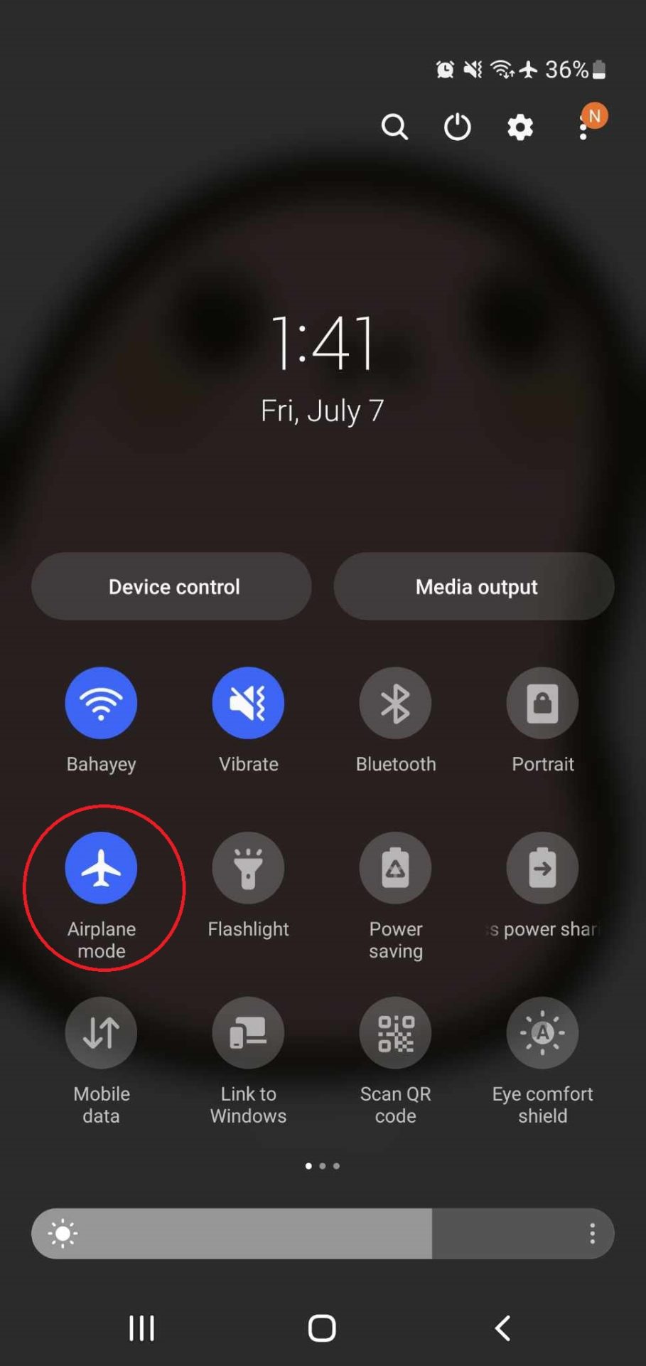 Airplane mode on Android phone