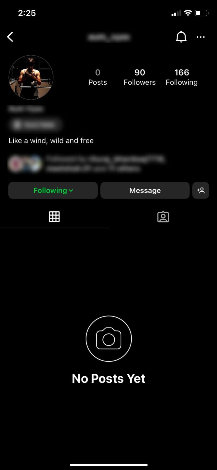 An Instagram profile