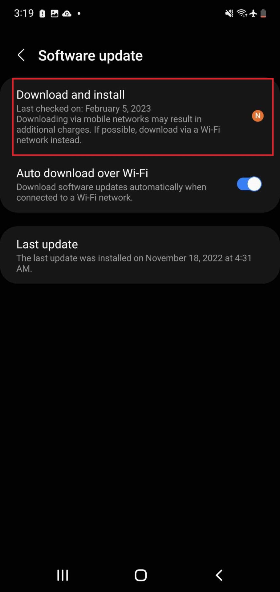 Android download and install update