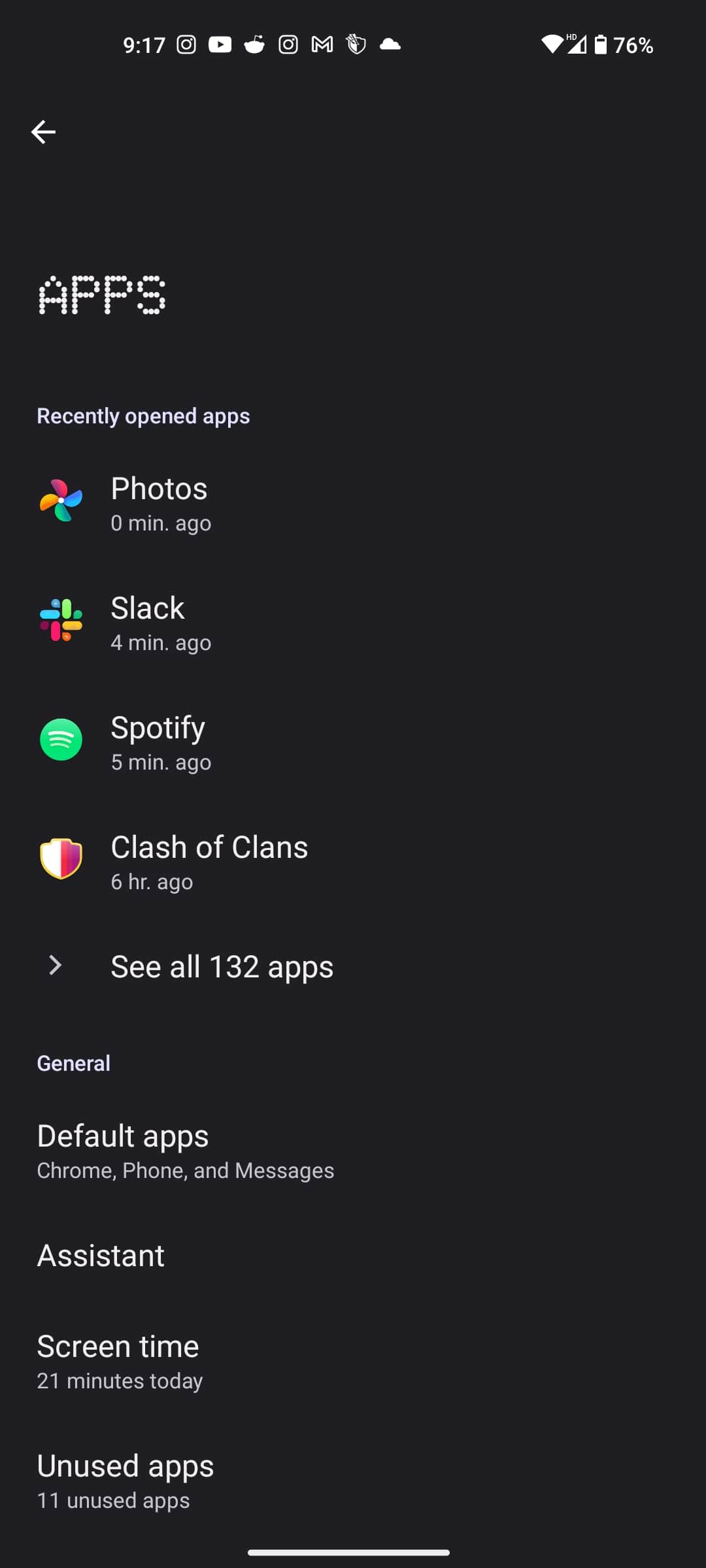 Android setting apps