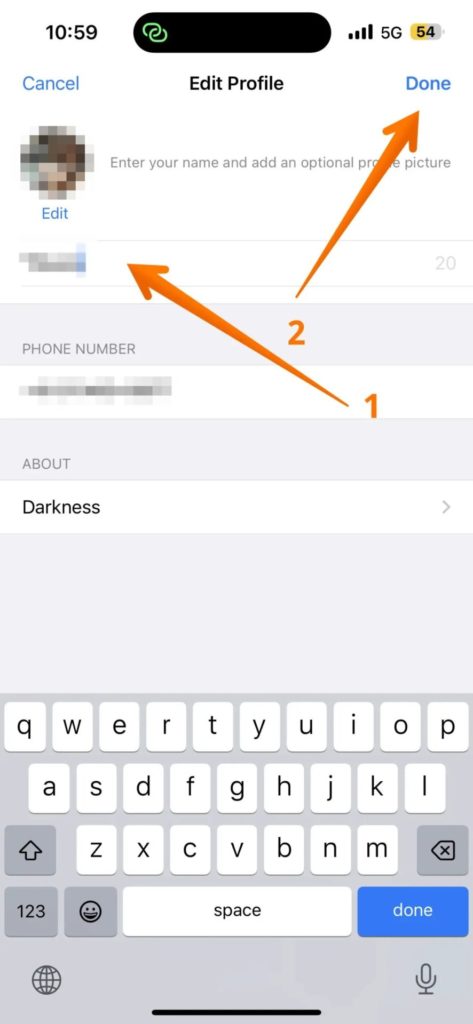 Change Display Name Whatsapp iPhone