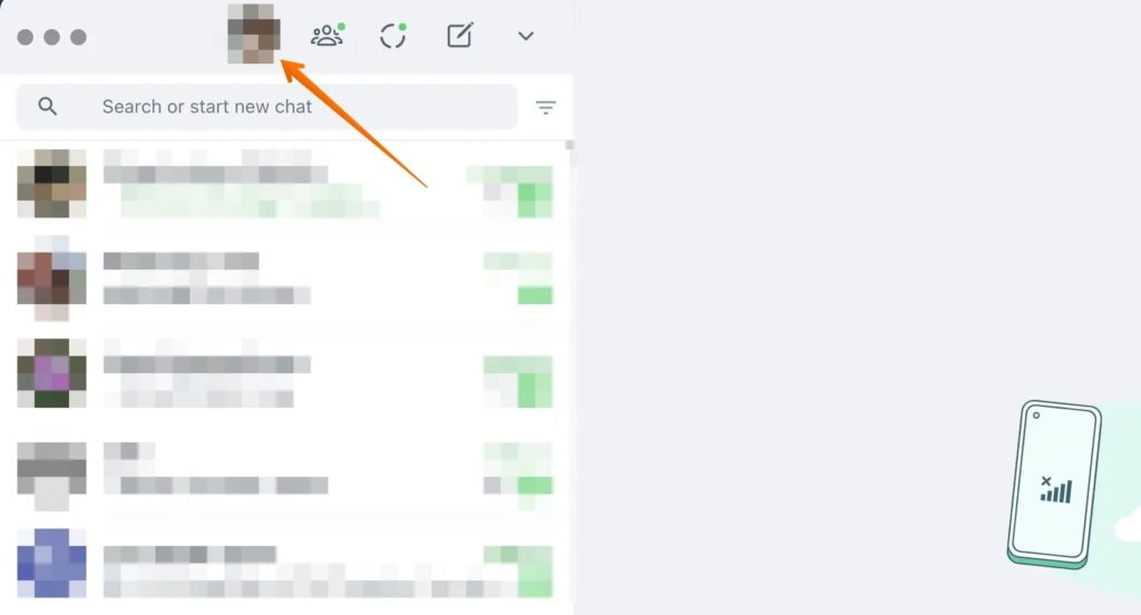 Click on Profile Picture on Whatsapp App