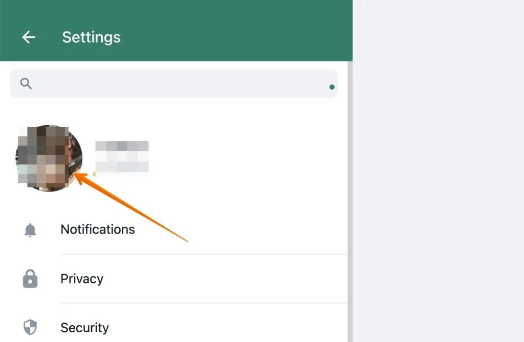 Click on Profile Picture on Whatsapp Web