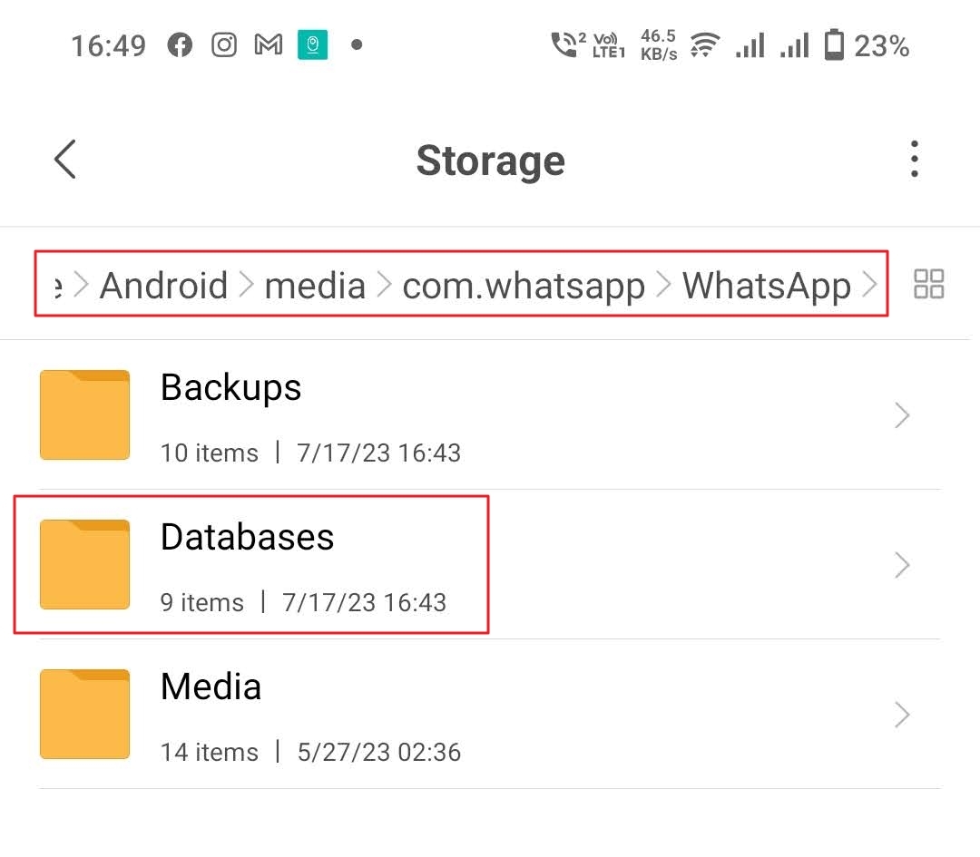 Database Location WhatsApp
