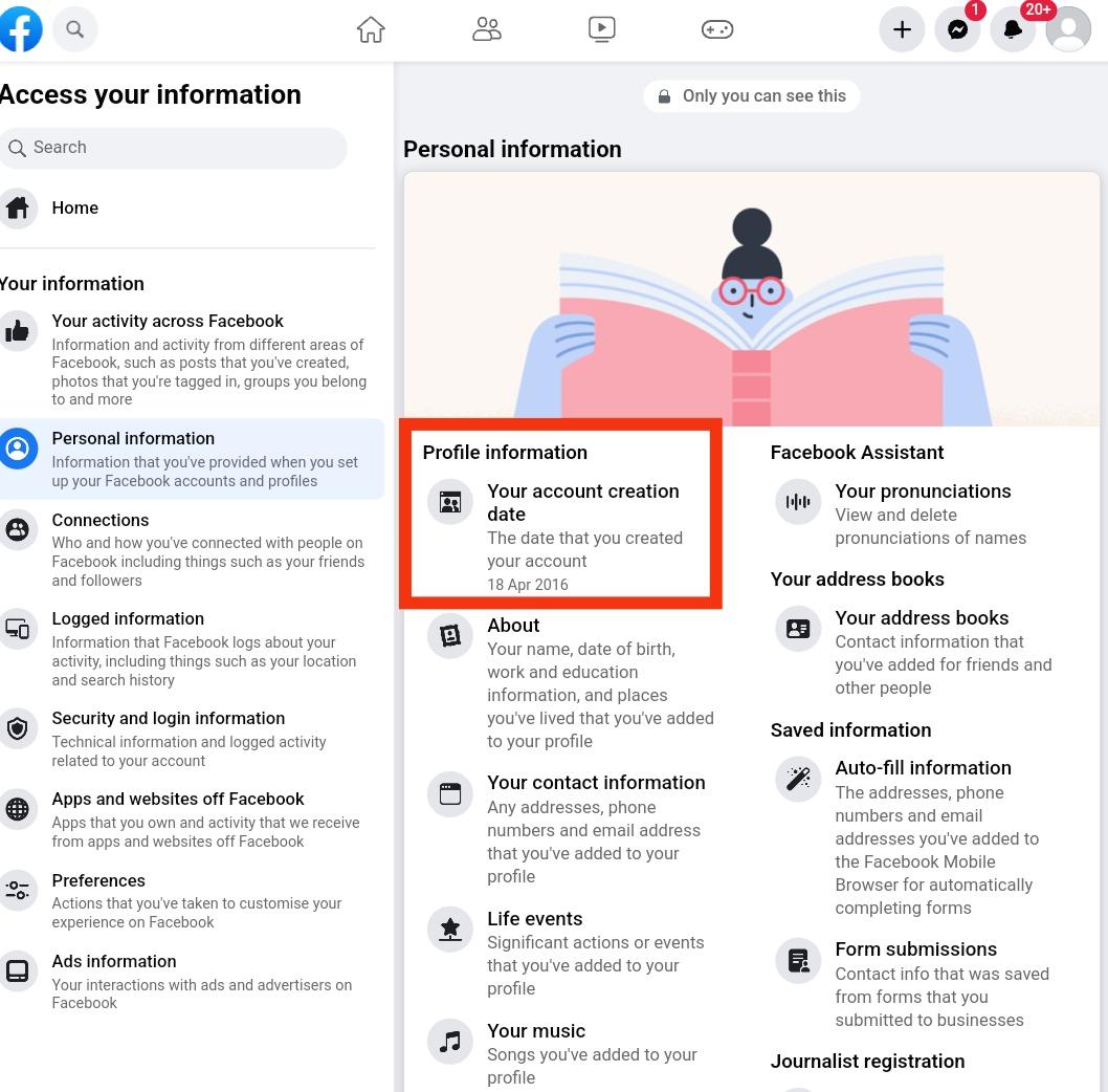 Facebook Account Creation Date