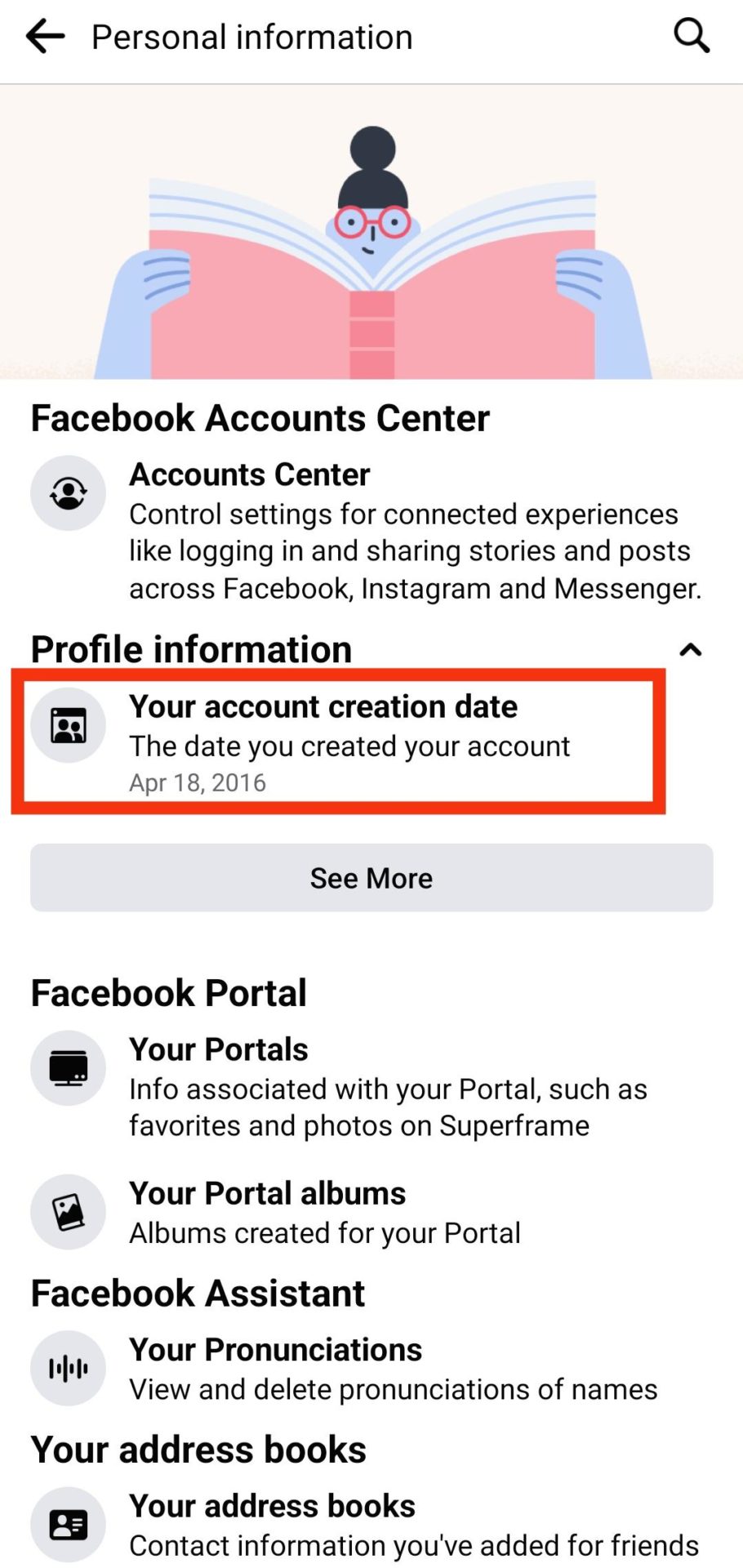 Facebook Creation Date Mobile