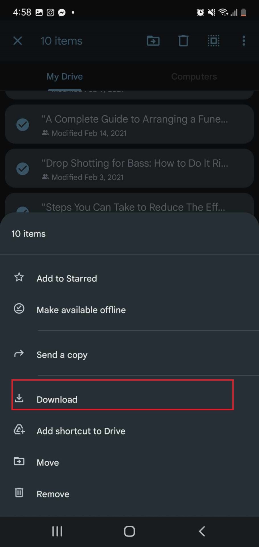 Google Drive mobile download