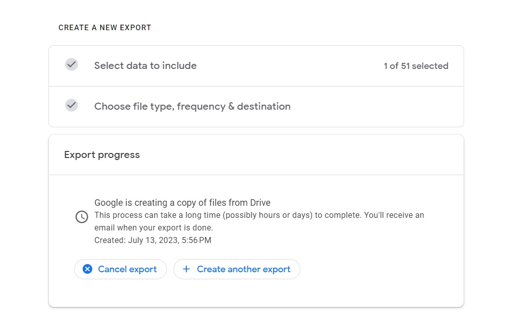 Google Export File