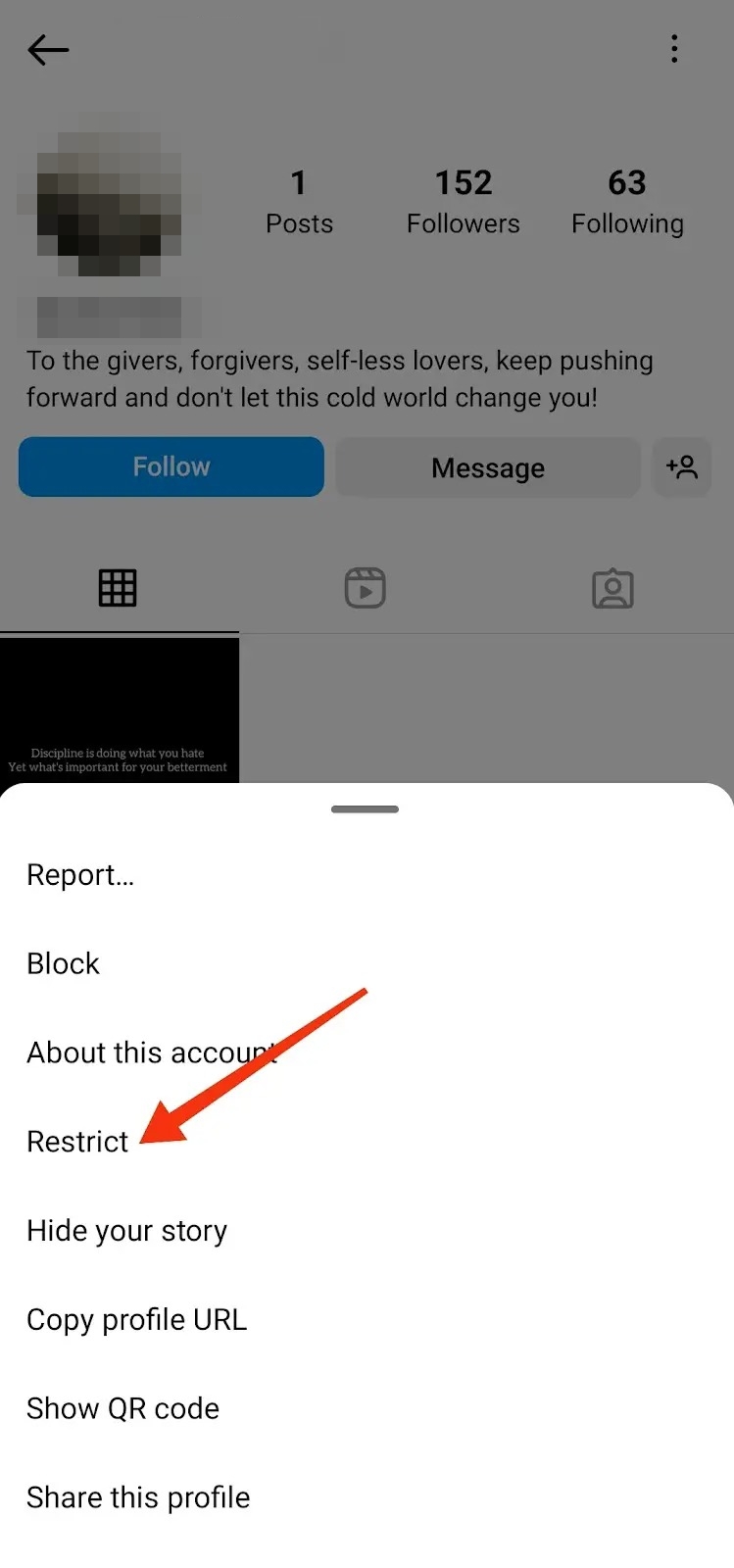 Instagram Restrict Option