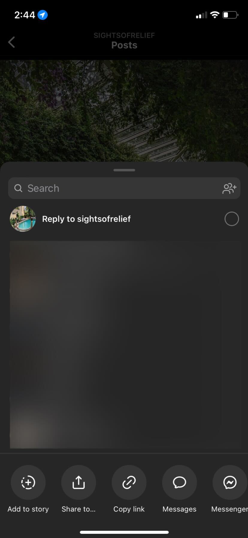 Instagram copy link button