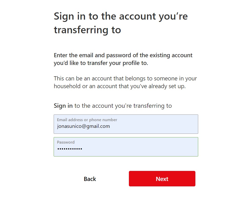 Netflix Account Transfer