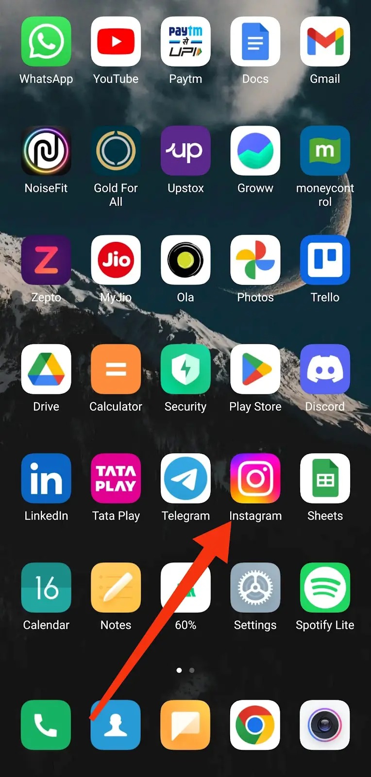 Open Instagram App App Drawer