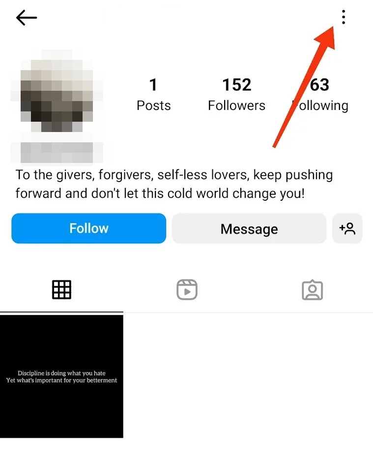 Open User Profile Menu Instagram