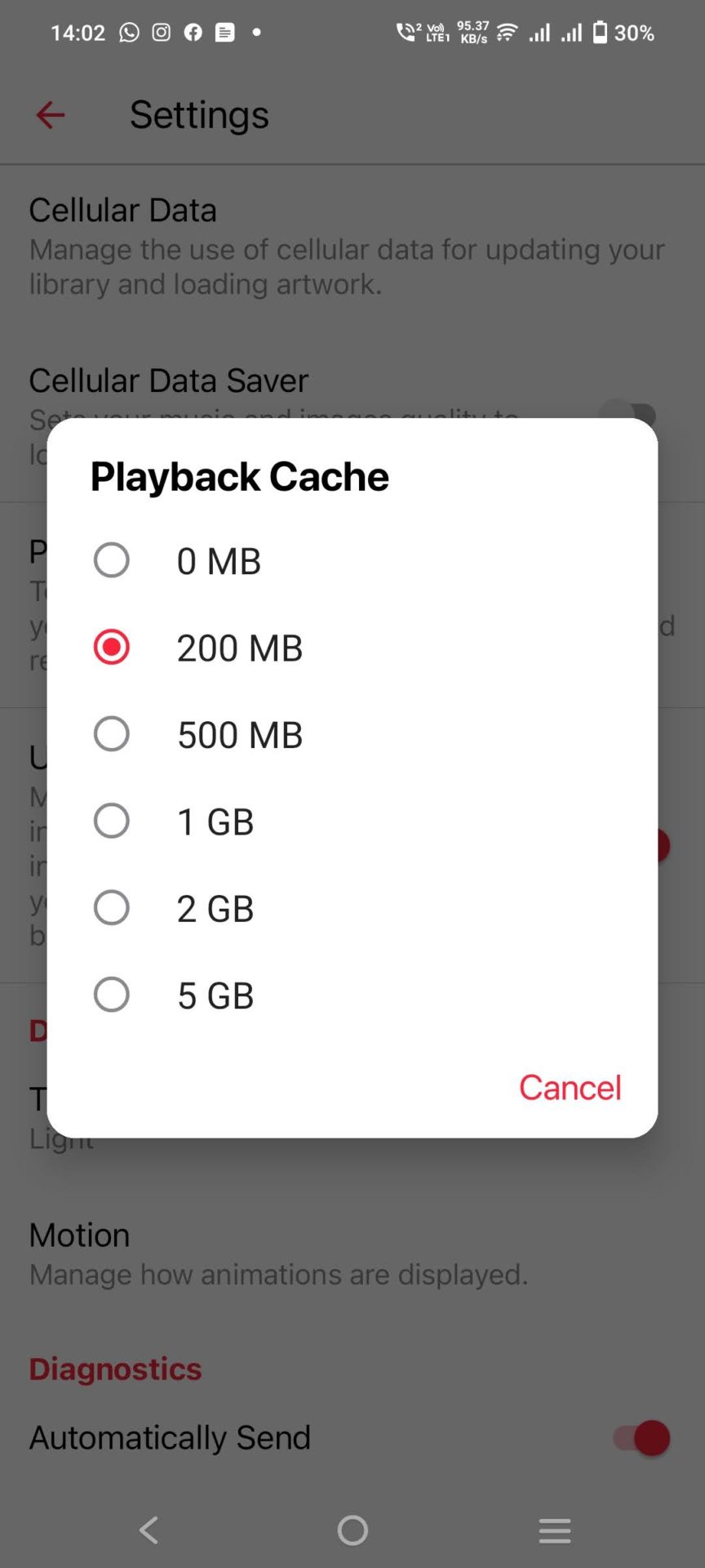 Playable Cache Config Apple Music Android