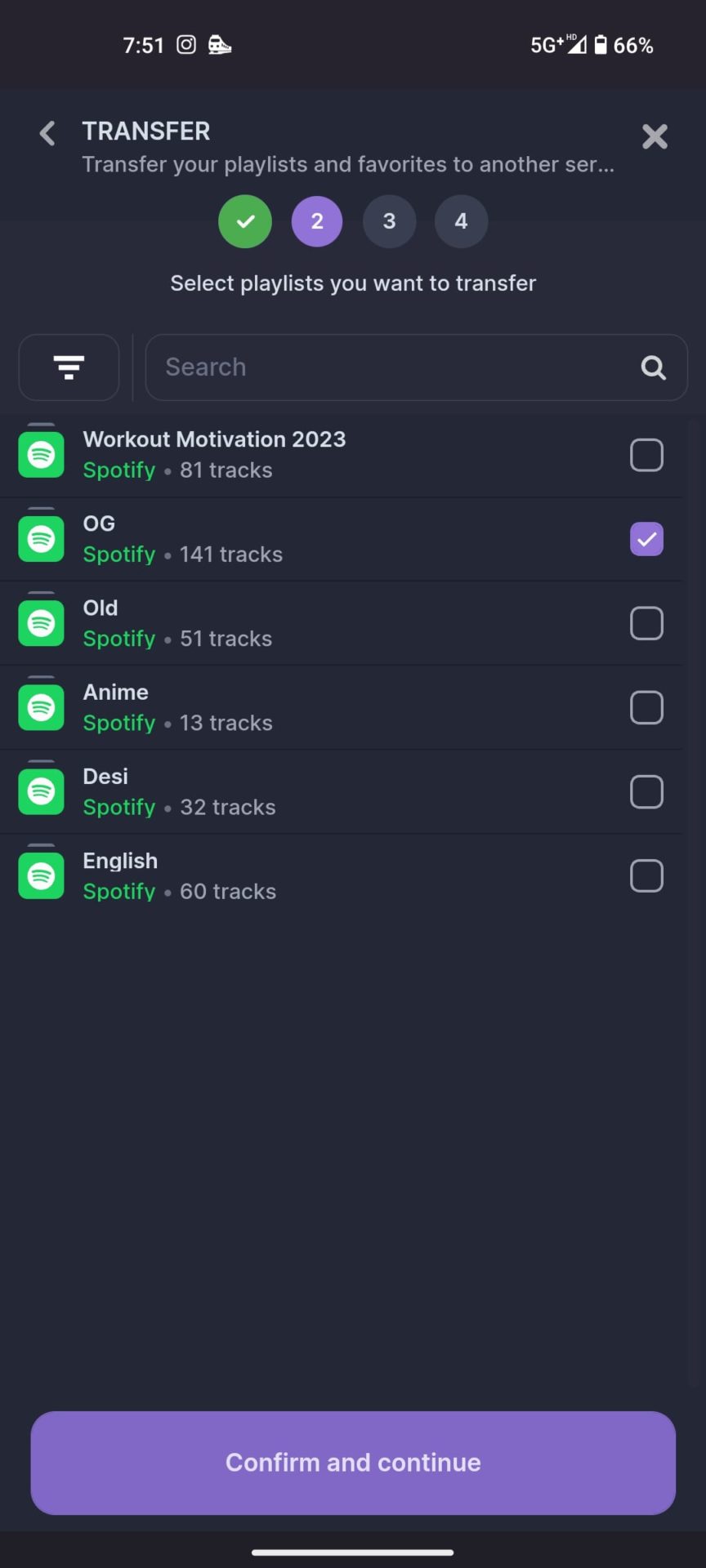 Soundiiz Playlists transfer