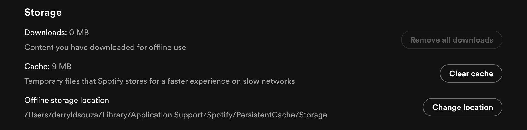 Spotify Cache settings Mac