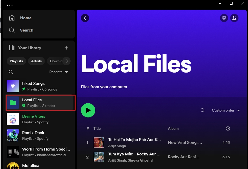 Spotify Windows App Play Local Files