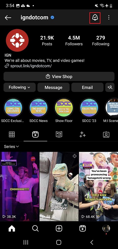 Instagram Account Notifications
