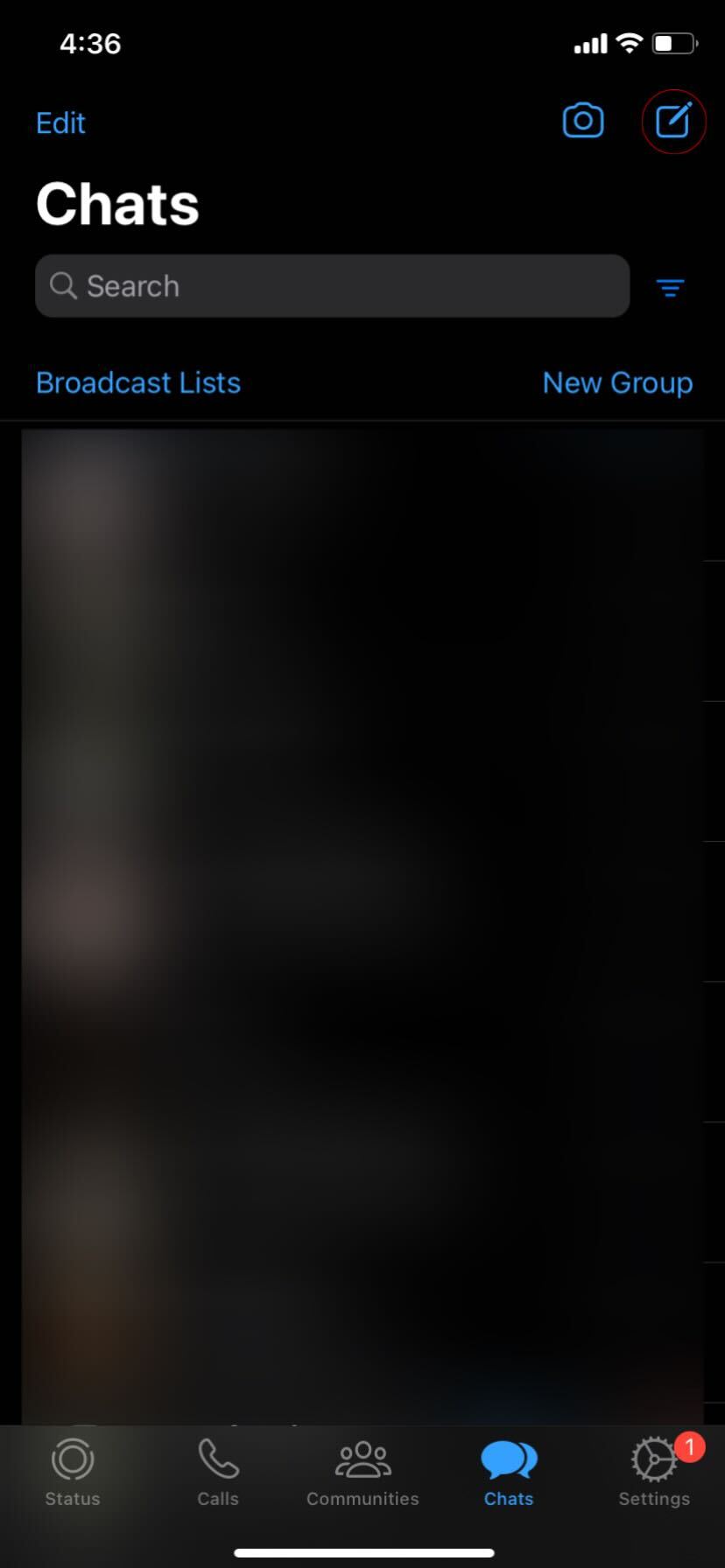 WhatsApp Chats section