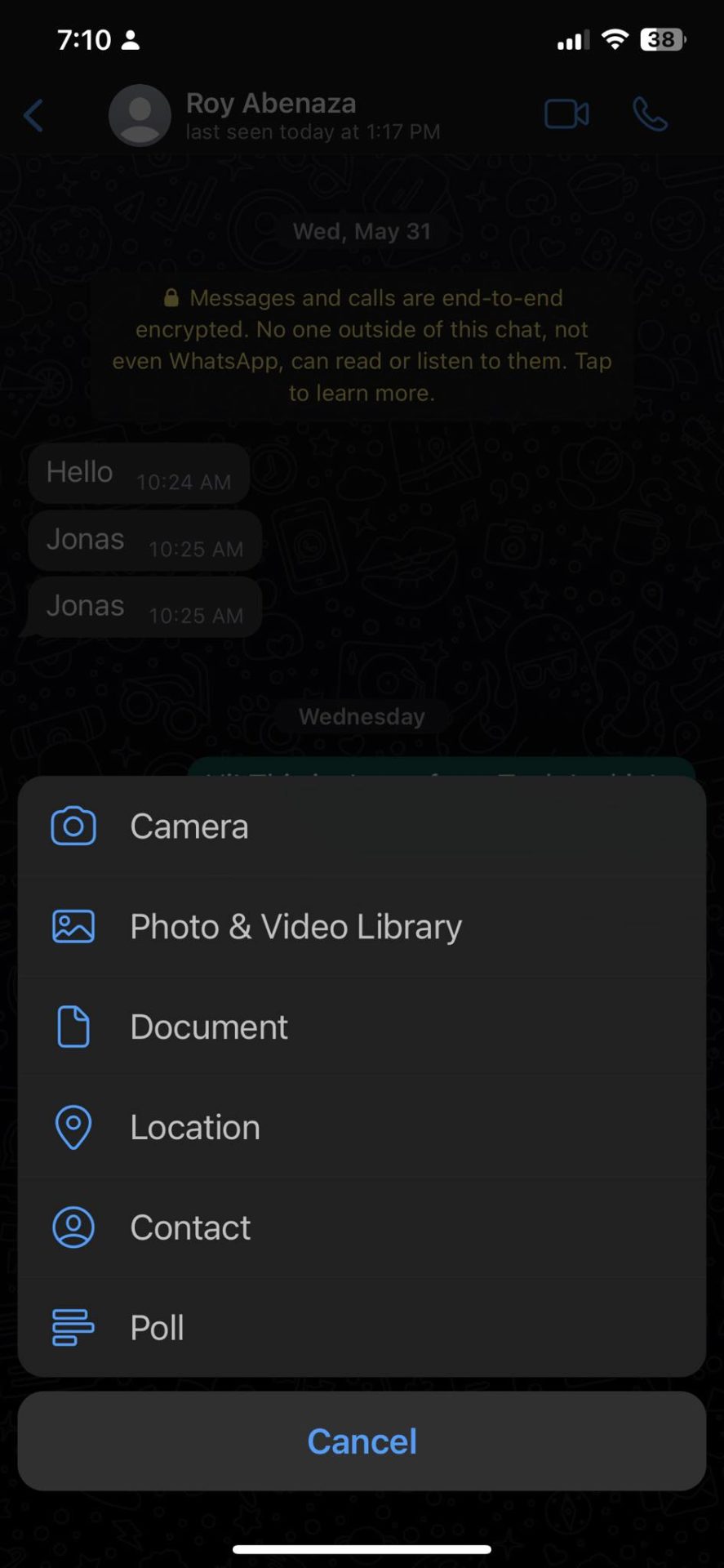 WhatsApp Document Menu